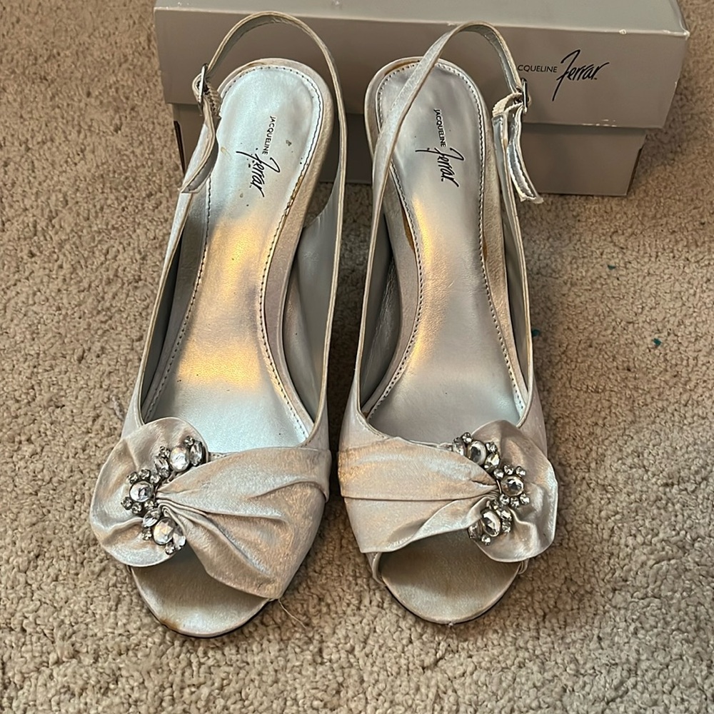 Silver formal shoes